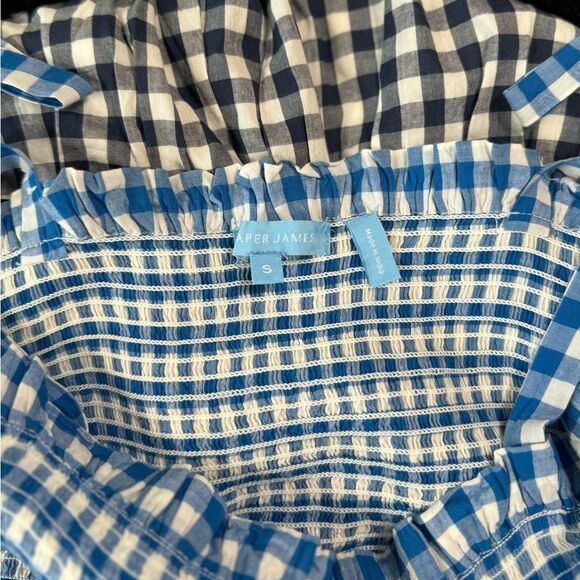 DRAPER JAMES Taylor Smocked Dress in Blue Gingham Size S - Picture 8 of 8
